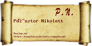 Pásztor Nikolett névjegykártya