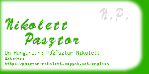 nikolett pasztor business card